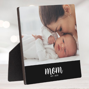 Custom Mom Established Modern Script Plaque