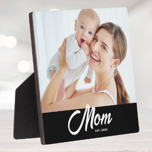 Custom Mom Established Modern Script Plaque