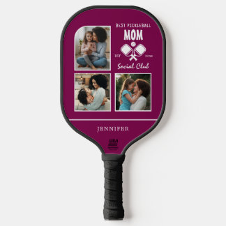 Custom Mom Gift Photo Collage Pickleball Paddle