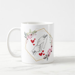 Custom Mom or Father and Child Hands  Coffee Mug