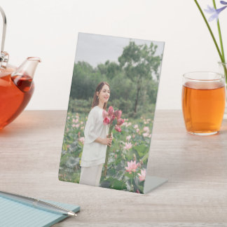 Custom Mom Photo Bouquet Pedestal Sign Personalize