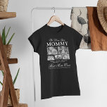 Custom Mom Photo Collage T-Shirt<br><div class="desc">This Mother's Day, give her a gift that truly speaks volumes. Our elegant t-shirt features a heartwarming collection of 5 images of your lovely children, encompassing the pure love and bond shared. With the heartfelt words, 'we love you mommy' and the children's names tastefully placed, it's more than just a...</div>