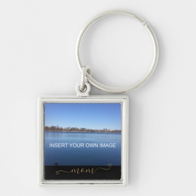 Custom Mom Photo Personalized Keychain (Front)