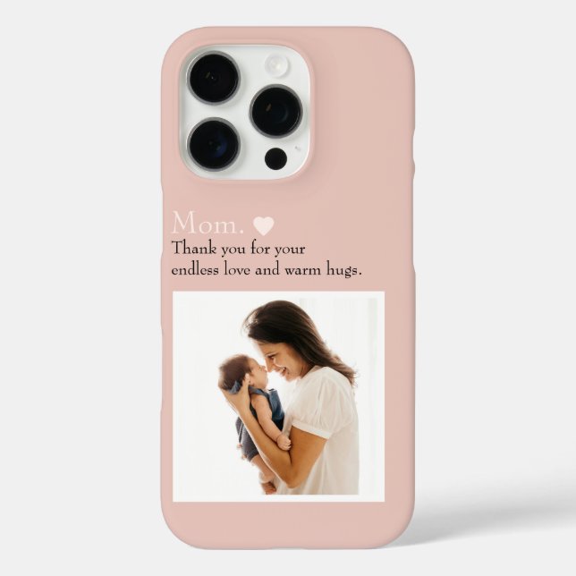Custom "Mom" Photo Phone Case with Heart (Back)