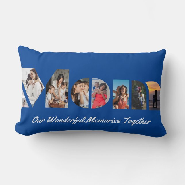 Custom Mom Photo Throw Pillow (Front)