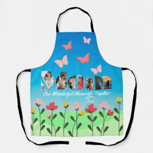 Custom Mom Photo With Flowers All-Over Print Apron