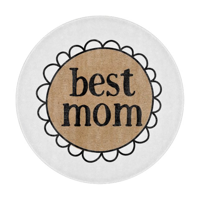 Custom Mom Scalloped Edge Cutting Board (Front)