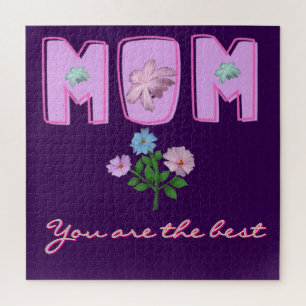 Custom Mom Typography Design,  Jigsaw Puzzle