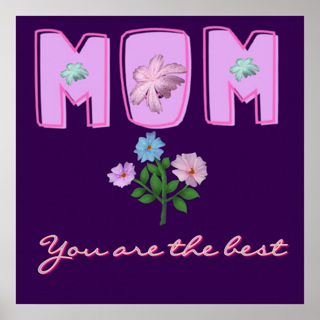 Custom Mom Typography Design,  Poster (Front)
