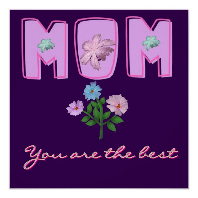 Custom Mom Typography Design,  Poster (Front)