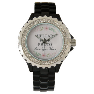 Custom Mom Watch – Upload Your Photo – Floral Pers