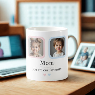Custom Mom with 2 Kids Photos You Are Our Favourit Coffee Mug