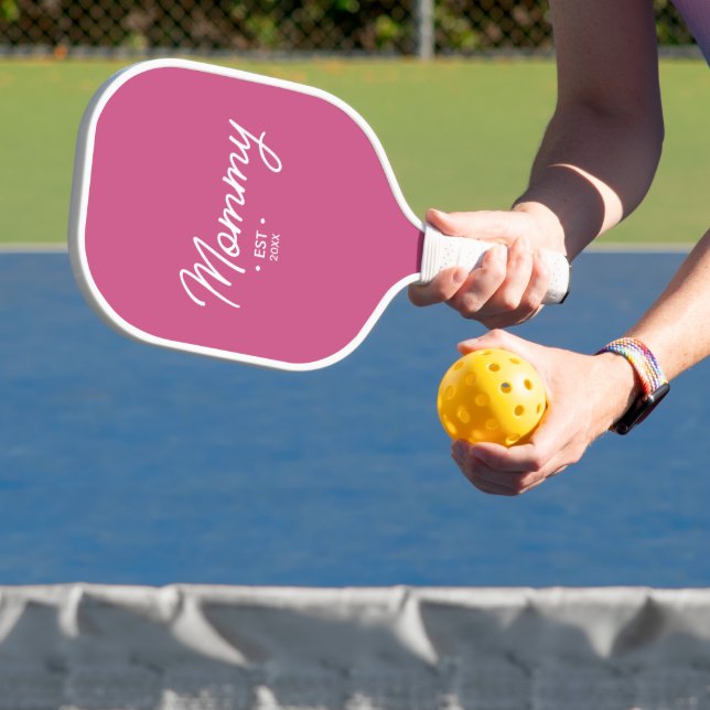 Custom Mommy Established Year Pink Pickleball Paddle (Insitu)