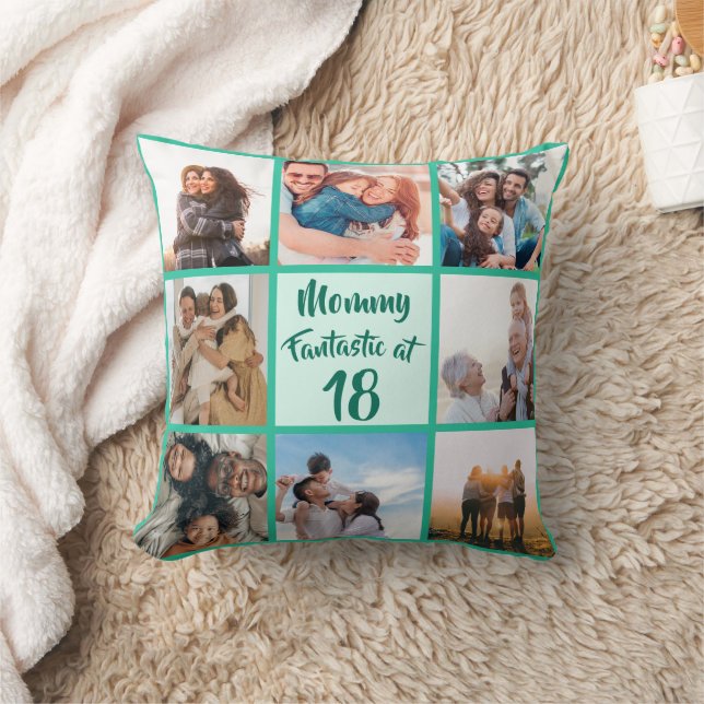 Custom Mommy fantastic at 18 birthday photo Throw Pillow (Blanket)