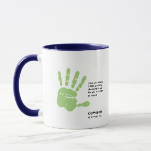 Custom Mom's Gift handprint mug child with name