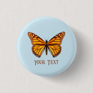 Custom Monarch Butterfly 1 Inch Round Button