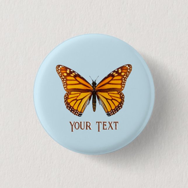 Custom Monarch Butterfly 1 Inch Round Button (Front)
