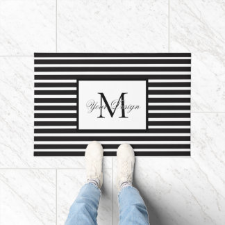 Custom Monochrome Monogram Door Mat