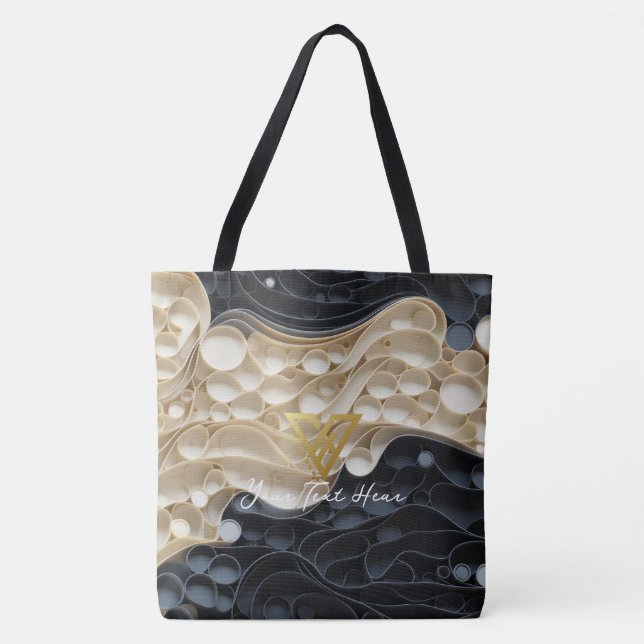 Custom : Monochrome Whirl Tote (Front)