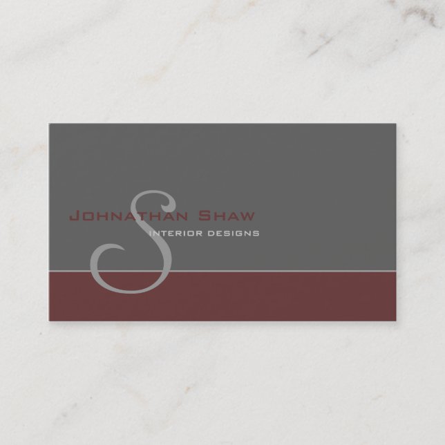 Custom Monogram 2 Business Card (Front)