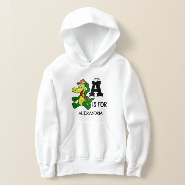 Custom monogram A is for Alligator funny reptile (Laydown)