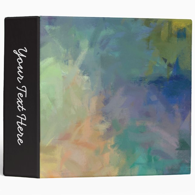 Custom Monogram Abstract Art Modern 3 Binder (Front/Spine)