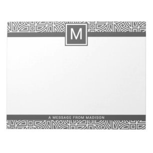 Custom monogram Abstract Pattern notepads