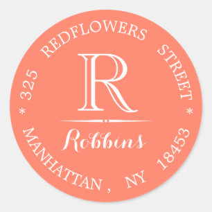 Custom Monogram address sticker