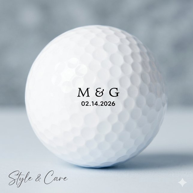 Custom Monogram and Date Personalized Golf Balls (Custom Monogram and Date Personalized Golf Balls)