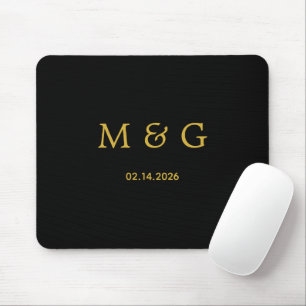 Custom Monogram and Date Personalized Stylish Mouse Pad