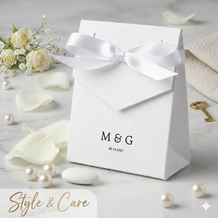 Custom Monogram and Date Symbol of Love Tent Favor Box