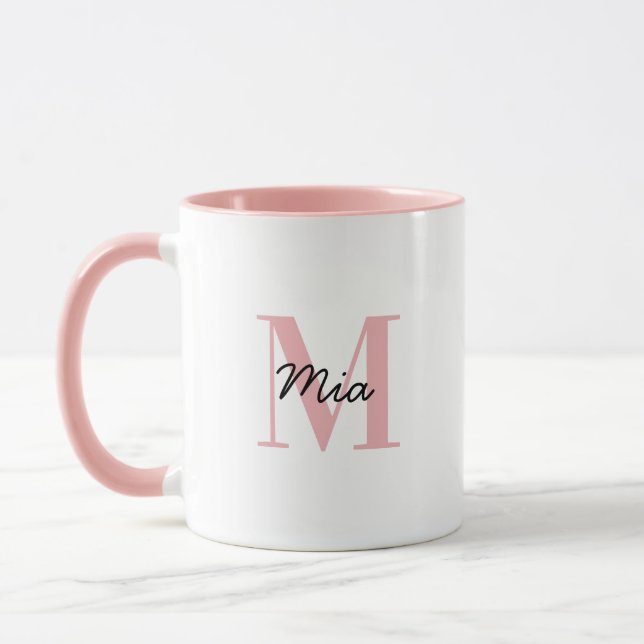 Custom Monogram and Name bold colourful Mug (Left)