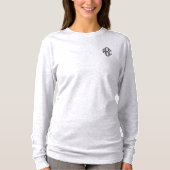 Custom Monogram Ash Grey Embroidered Long Sleeve T-Shirt (Front)