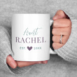 Custom Monogram Aunt Coffee Mug<br><div class="desc">A perfect gift for new aunts, uncles, grandparents or other relatives. Customize the text with any title and name monogram with the year established below. Click Customize It to change text fonts and colours to create a unique one of a kind gift for any family member in celebration of a...</div>