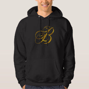 Custom Monogram B Faux Gold Foil Monograms Initial Hoodie
