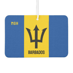 Custom Monogram Barbados Flag Air Freshener