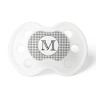 Custom Monogram. Black and White with Grey Check.