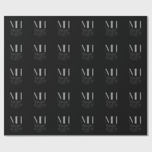 Custom Monogram Black Round Keychain - Personalize Wrapping Paper