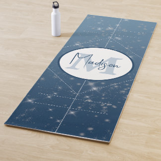 Custom Monogram Blue Alignment Yoga Mat