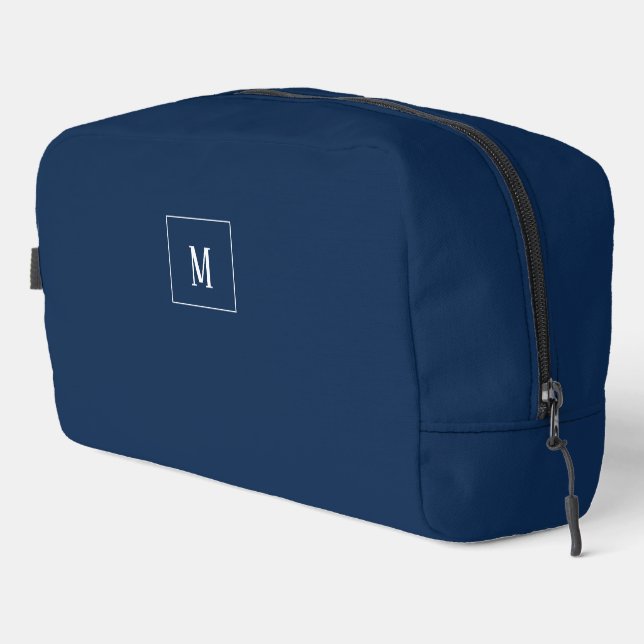 Custom monogram, blue all over dopp kit (Right Corner)