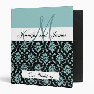 Custom Monogram Blue Wedding Planning Binder