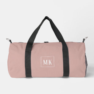 Custom monogram, blush pink all over duffle bag