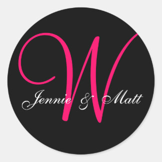 Custom Monogram Bride Groom Names Stickers