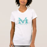 Custom monogram bride to be t shirt | turquoise<br><div class="desc">Personalized monogram bride to be t shirts | turquoise blue and white colours. Monogrammed tees with custom name in elegant script text. Personalize for bride,  bridesmaids,  flower girl,  maid of honour,  matron of honour,  mother of the bride etc. Cute idea for wedding party,  bridal shower and bachelorette party.</div>