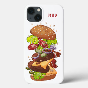 Custom Monogram Burger phone cases