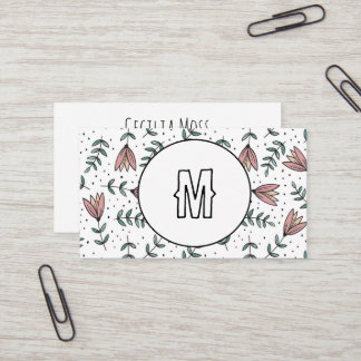 CUSTOM Monogram Business Card wildflowers