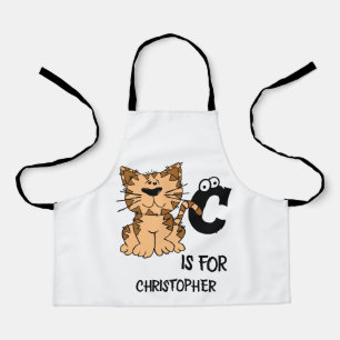 Custom monogram C is for Cats cute kitty kitten Apron