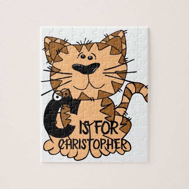 Custom monogram C is for Cats cute kitty kitten Jigsaw Puzzle (Vertical)