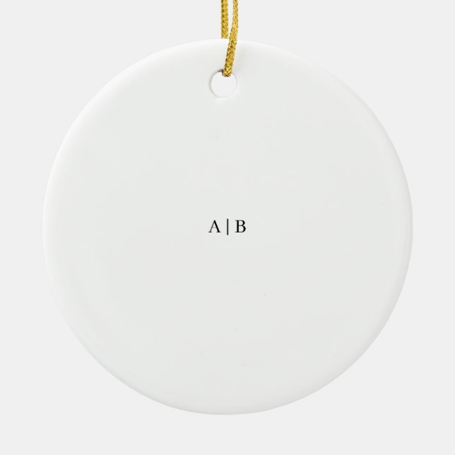 Custom Monogram Ceramic Ornament (Front)