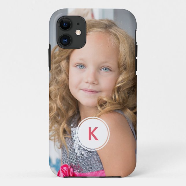 Custom Monogram Circle Personalized Photo Template Case-Mate iPhone Case (Back)